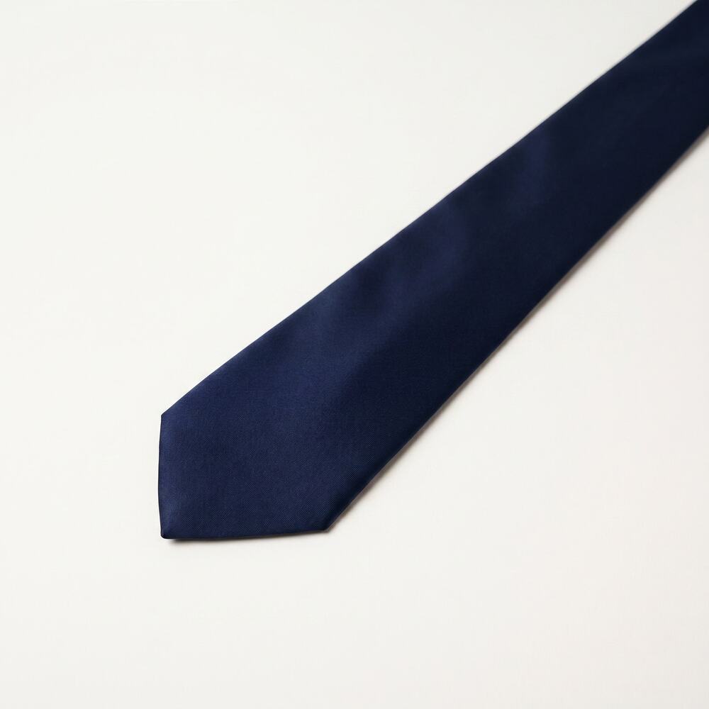 Perry Ellis Portfolio Men's 100% Polyester Solid Navy Blue Silk-Feel Tie